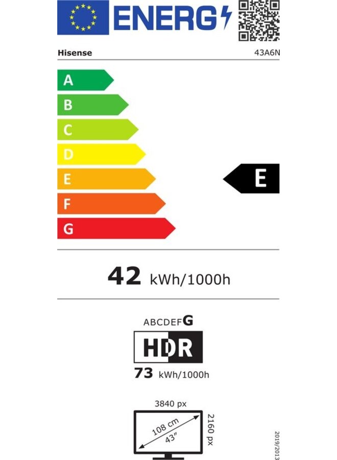 Hisense 43A6N | 4 K Smart TV 43 inch