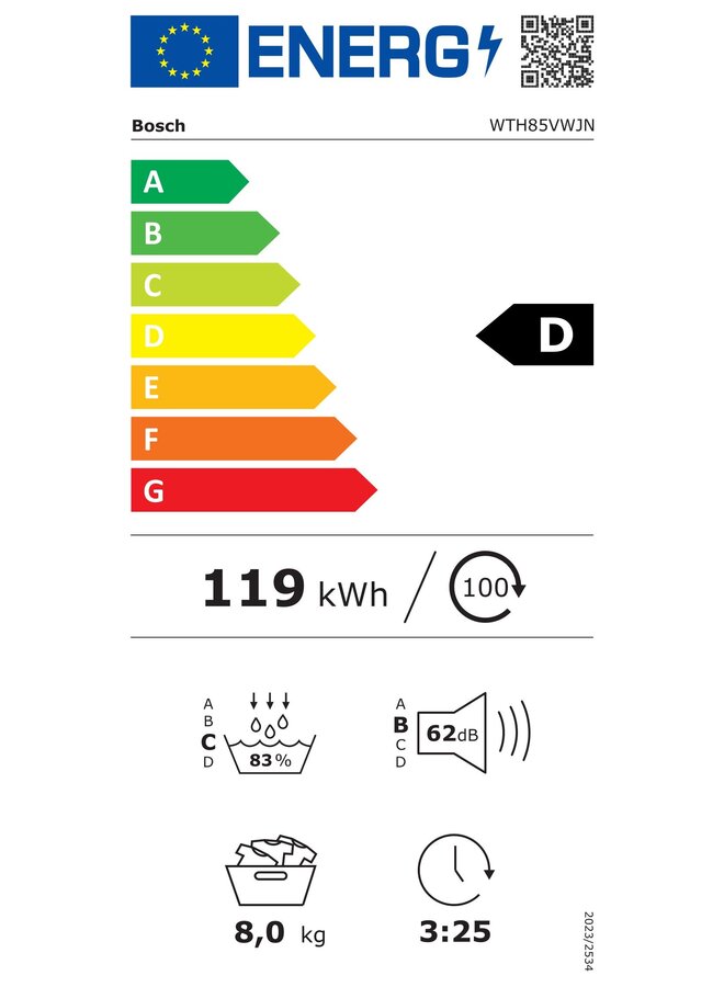 Bosch WTH85VWJN | Warmtepompdroger | 8 kg