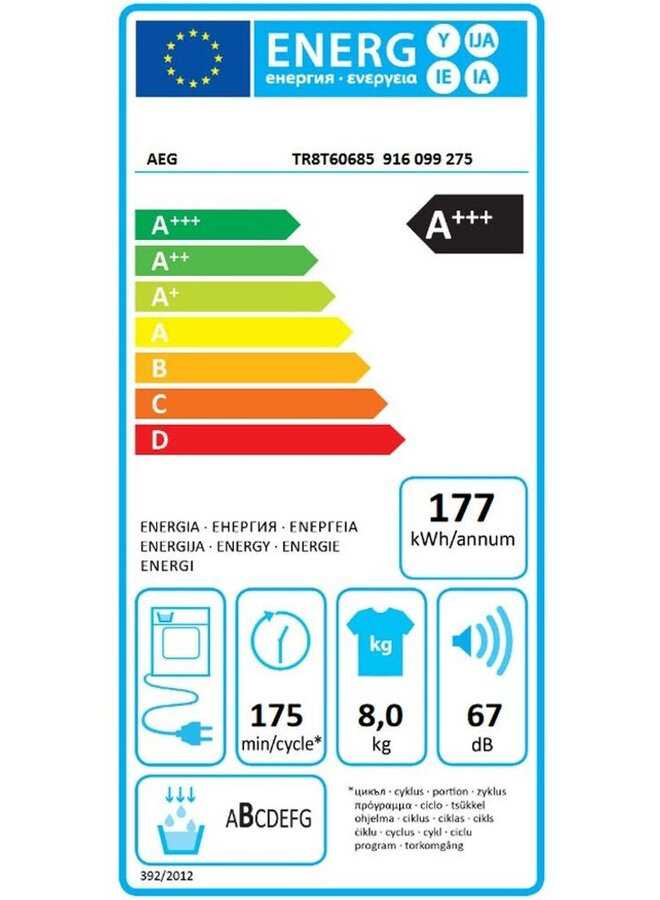 AEG TR8T60685 | Warmtepompdroger | 8 kg