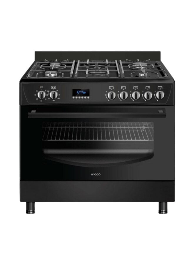 Wiggo WO-E909R(BB) - Serie 9 - 90 cm - Gasfornuis -Zwart