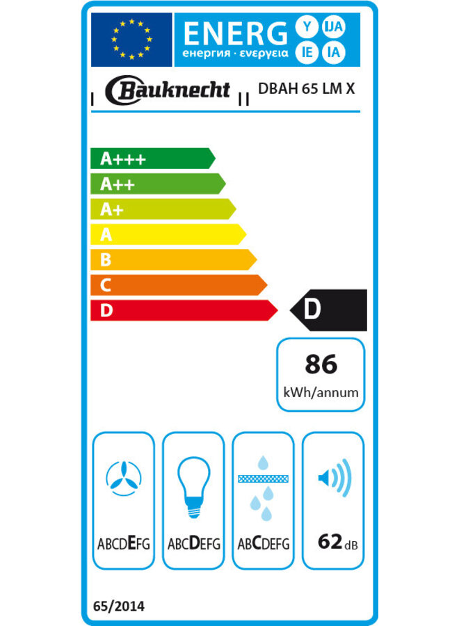 Bauknecht DBHPN 65 LM X/1 | Afzuigkap | 60