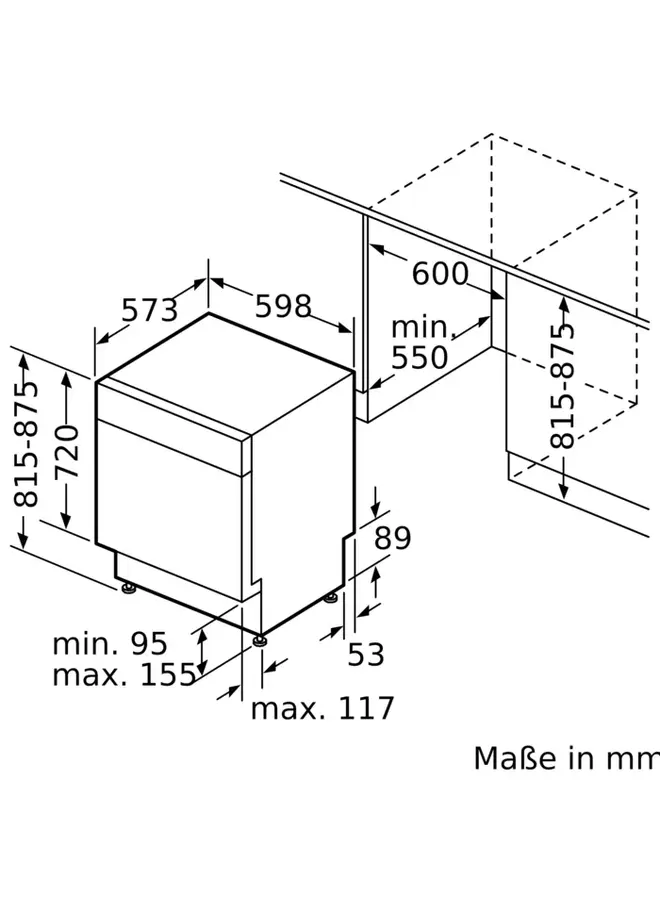 Bosch SMU4ECS32E | Onderbouwvaatwasser | RVS | A Label