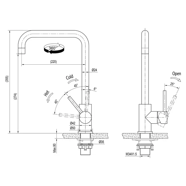 Inventum IMK501ZWA | Mengkraan Zwart | U Uitloop