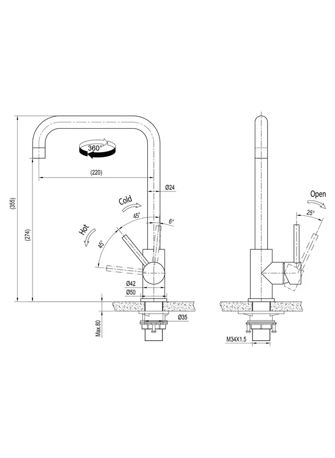 Inventum IMK501ZWA | Mengkraan Zwart | U Uitloop