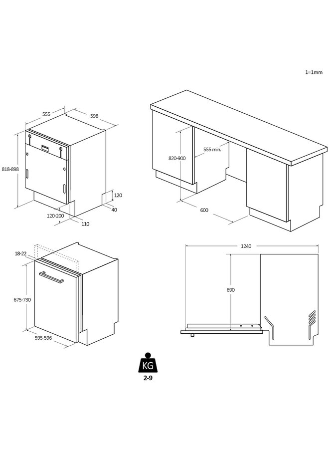 Haier XI 4C4E1B-84  | Inbouw vaatwasser | Label C
