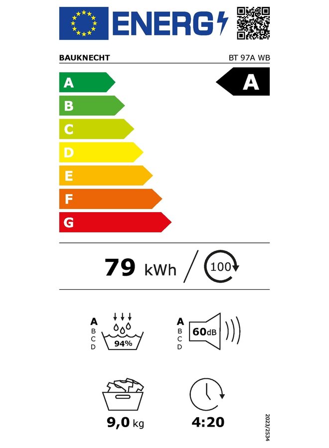 Bauknecht BT 97A WB | Warmtepompdroger | 9 kg | A label