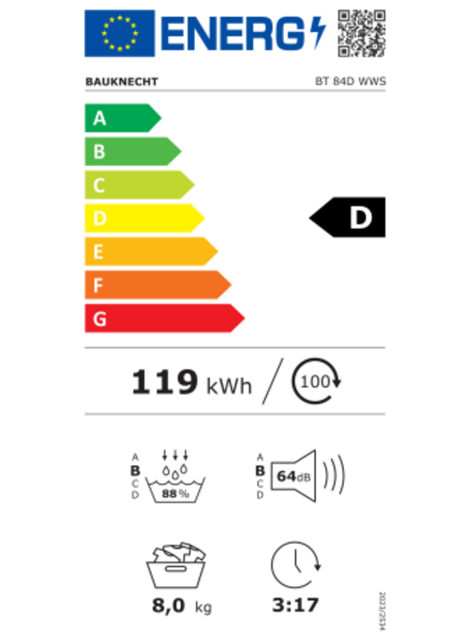 Bauknecht BT 84D WWS | Warmtepompdroger | 8 kg