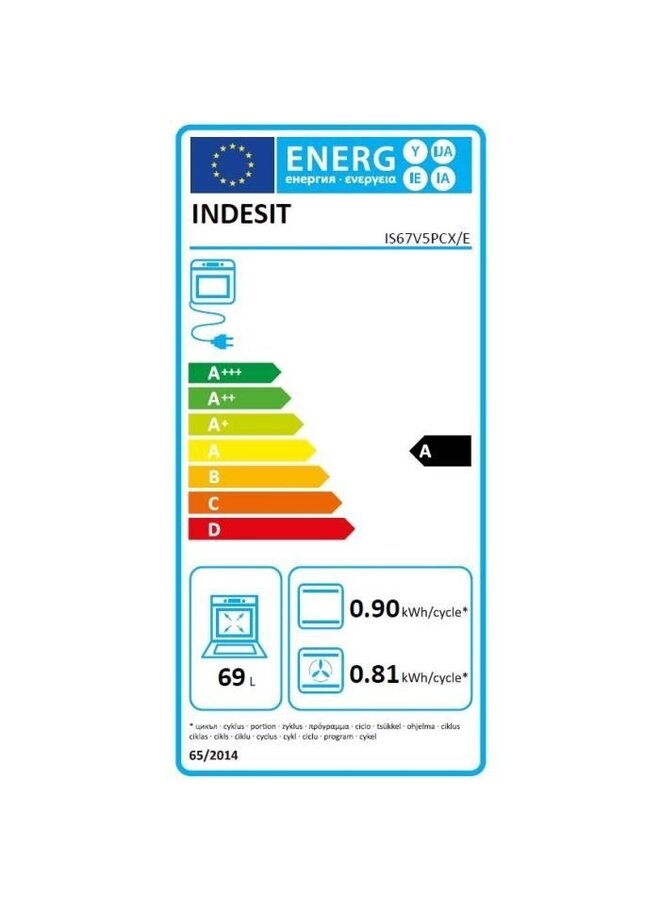 Indesit IS67V5PCX/E | Keramisch fornuis | RVS | 60cm