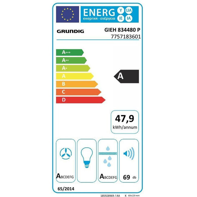 Grundig GIEH 834480 P | Inductie kookplaat met afzuiging