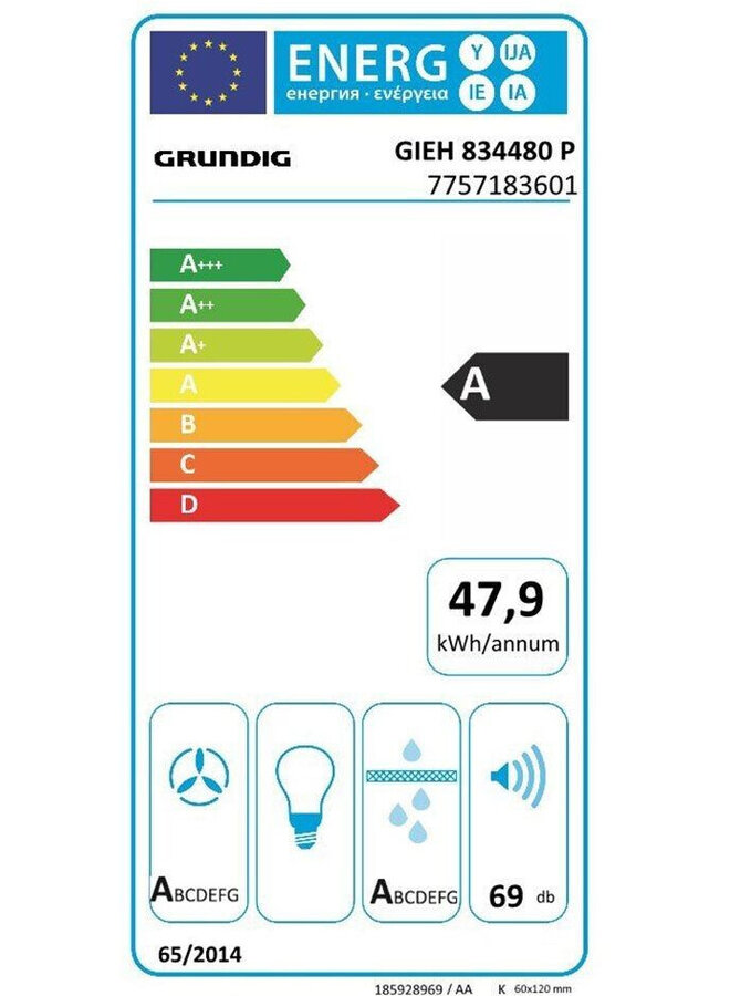 Grundig GIEH 834480 P | Inductie kookplaat met afzuiging