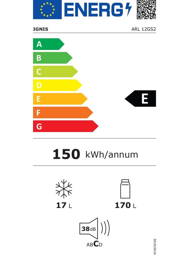 Ignis ( Whirpool ) ARL 12GS2 | Inbouw koelkast 122 cm | Sleepdeur
