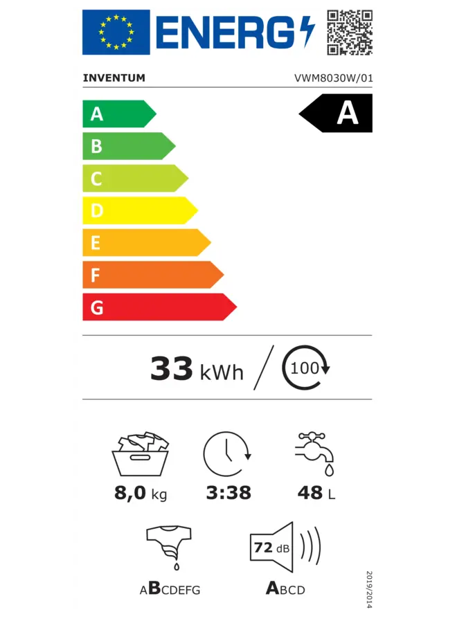 Inventum VWM8030W | Wasmachine | 8 kg | Wit