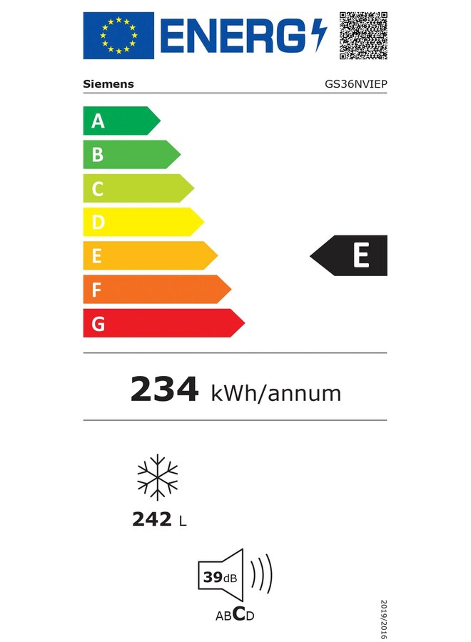 Siemens GS36NVIEP | Vrijstaande vriezer | RVS | Nofrost