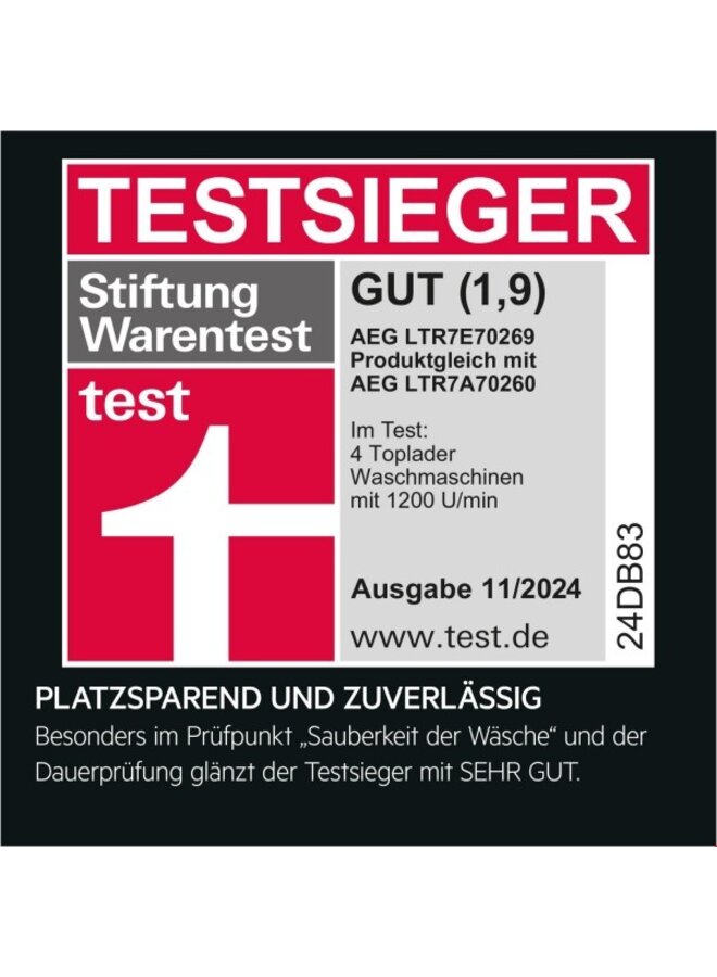 AEG LTR7E70269 | Bovenlader wasmachine | ProSteam