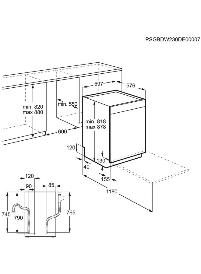 AEG FUS7574APM | Onderbouw vaatwasser | B Label