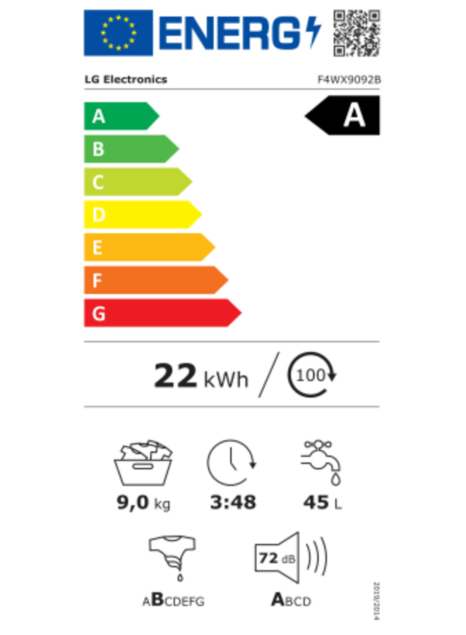 LG F4WX9092B | Wasmachine | 9 kg | Ai | Zwart