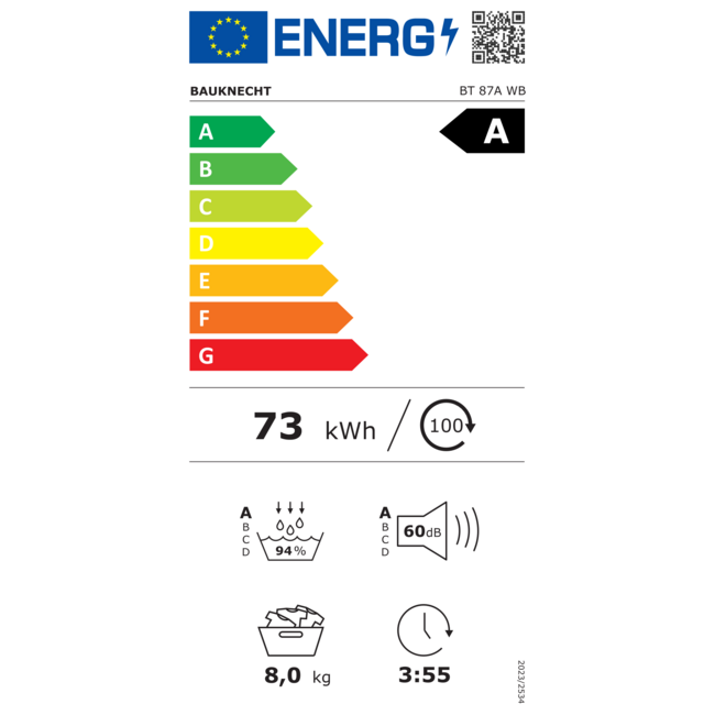 Bauknecht BT 87A WB | Warmtepompdroger | Label A