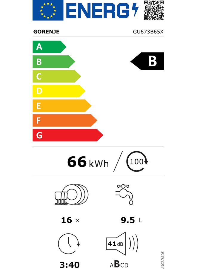 Gorenje GU673B65X | Onderbouw vaatwasser | RVS | B label
