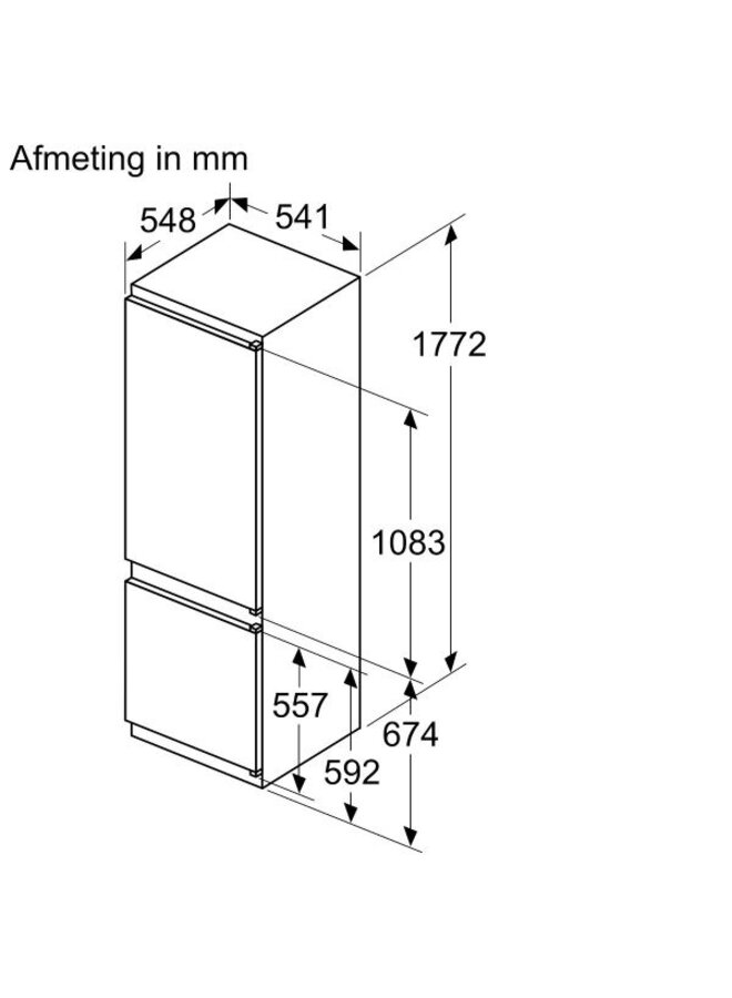 Siemens KI87VNSE0 | Inbouw koelvriescombinatie | 178 cm