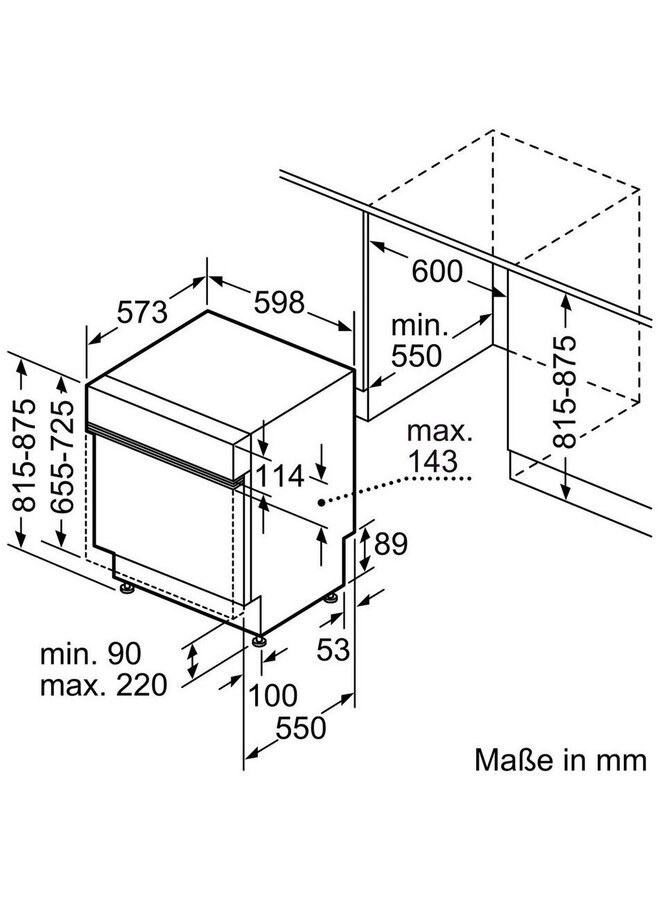 Neff S145ECS15E | Half geintegreerde vaatwasser | A label
