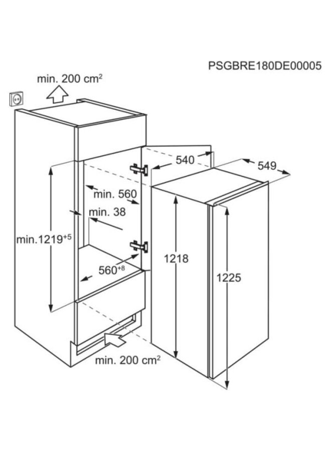 Electrolux LFB3AE12S | Koelkast inbouw | 122.5 cm