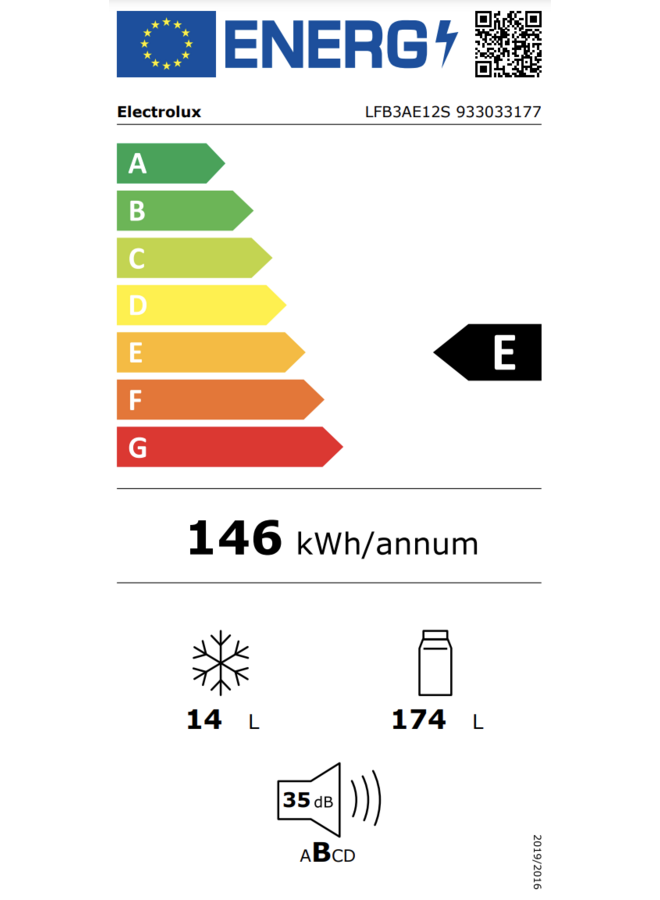 Electrolux LFB3AE12S | Koelkast inbouw | 122.5 cm