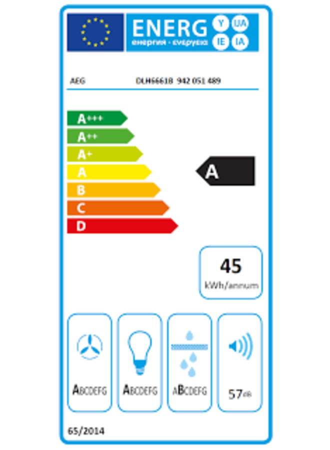 AEG DLH6661B | Afzuigkap | Inbouw | 60 cm