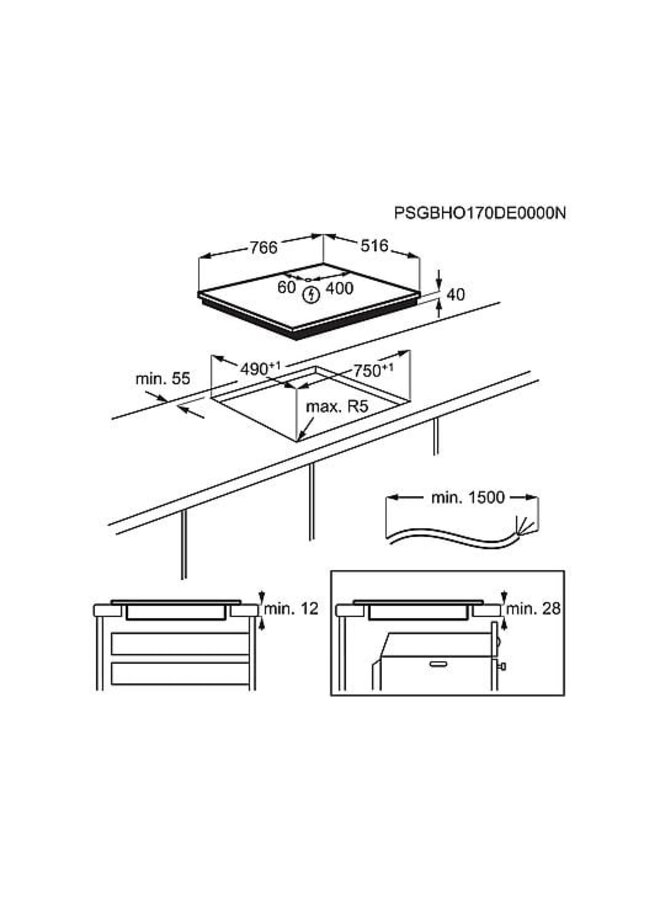 AEG HKA8578RAD | Keramische kookplaat | 80 cm