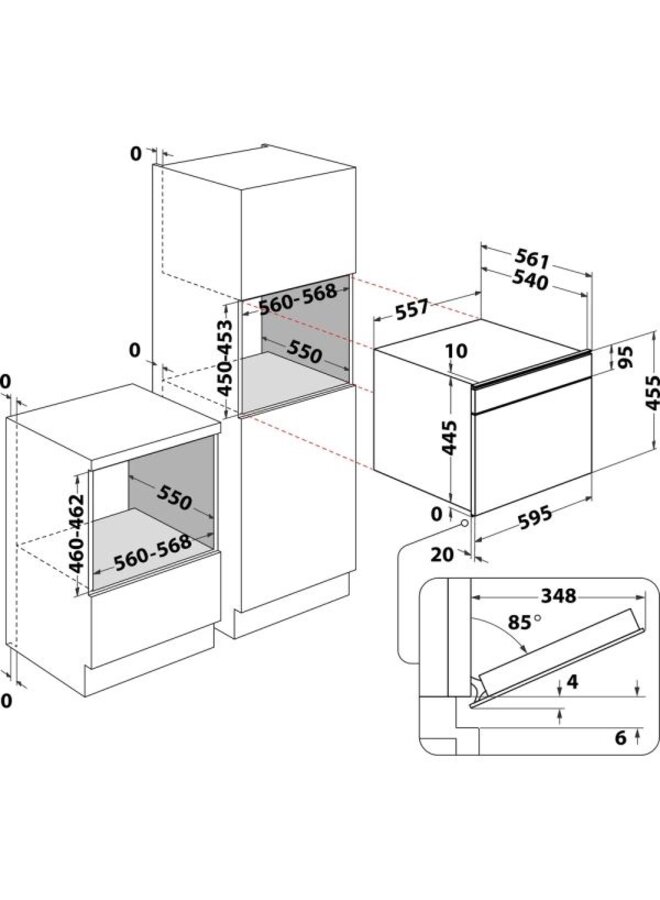 Bauknecht EMEK9 P545 BM | Inbouw oven met magnetron | Zwart