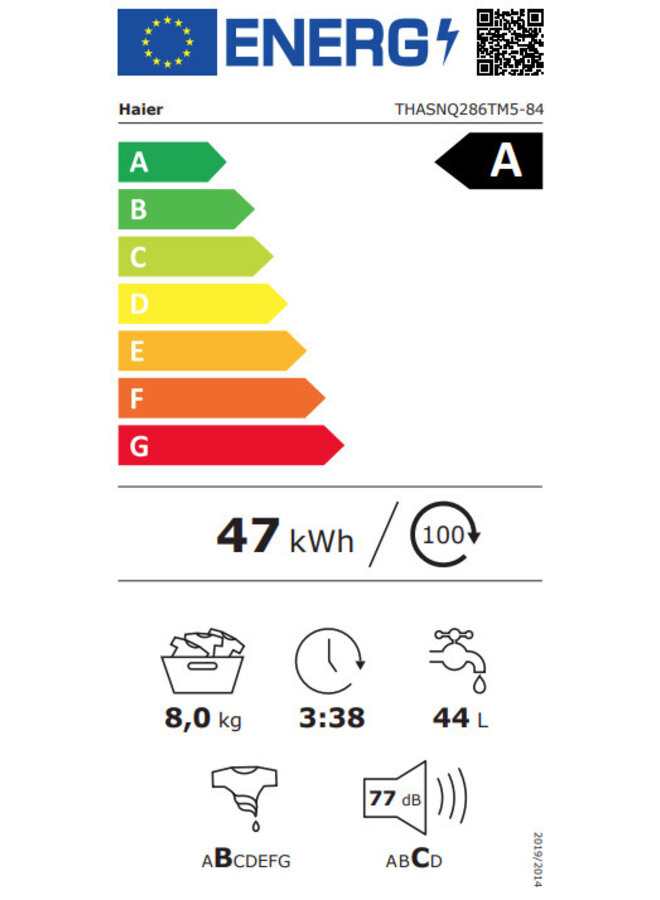 Haier THASNQ286TMR5-84 | Bovenlader wasmachine | 8 kg