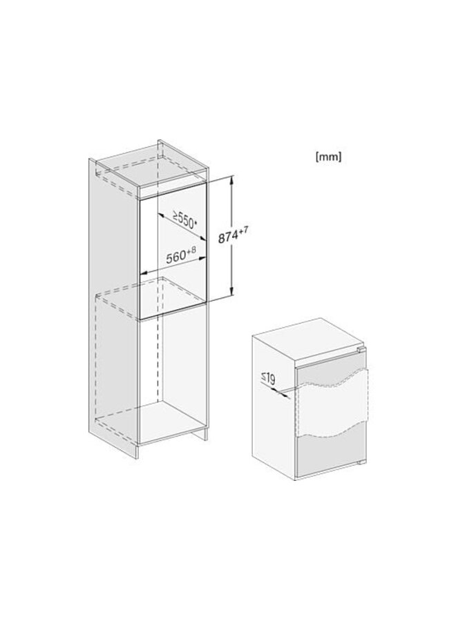 Miele K 7126 E | Inbouw koelkast | 88 cm | Deur op deur