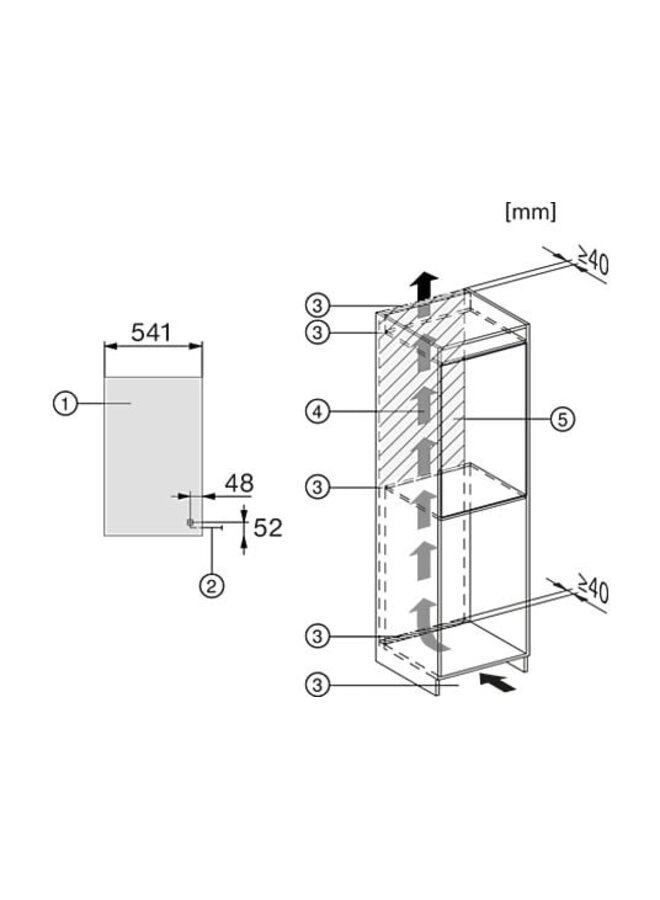 Miele K 7126 E | Inbouw koelkast | 88 cm | Deur op deur