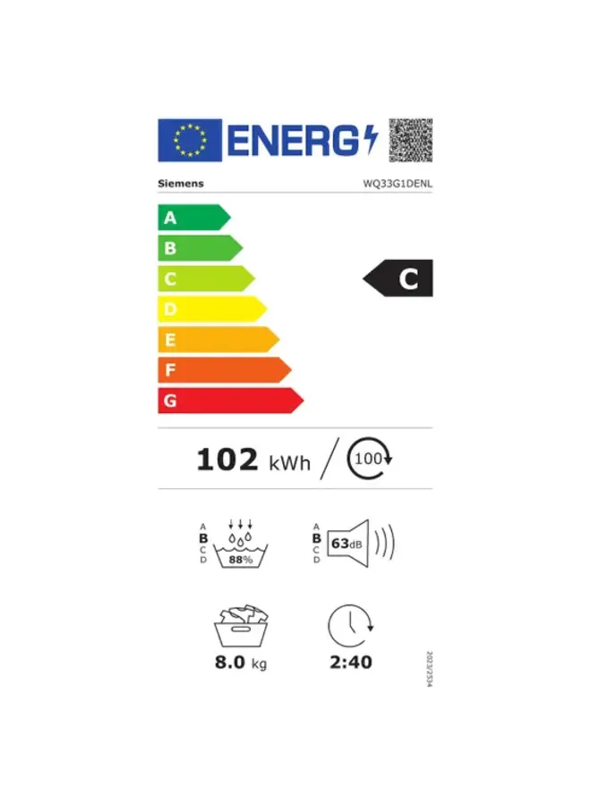 Siemens WQ33G1DENL | Warmtepompdroger | 8 kg | ExtraKlasse