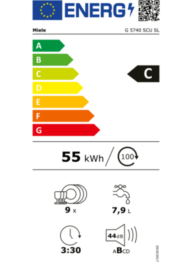 Miele G 5740 SCU SL | Onderbouw vaatwasser | RVS | 45 cm