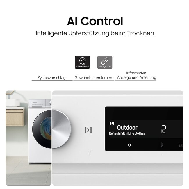 Samsung DV90DG6845LKU2 | Warmtepompdroger | 9 kg | AI Dry