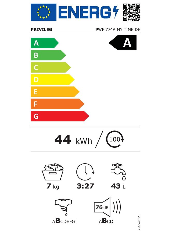 Privileg PWF 774A MY TIME DE | Wasmachine | 7 kg