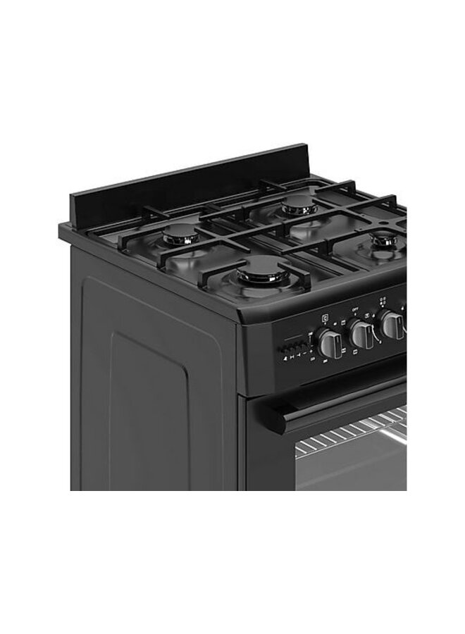 Wiggo WO-E609R(BB) Serie 9 gasfornuis 60 cm Zwart