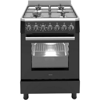 Wiggo WO-E609R (BX) | Gasfornuis | Zwart | 60 cm