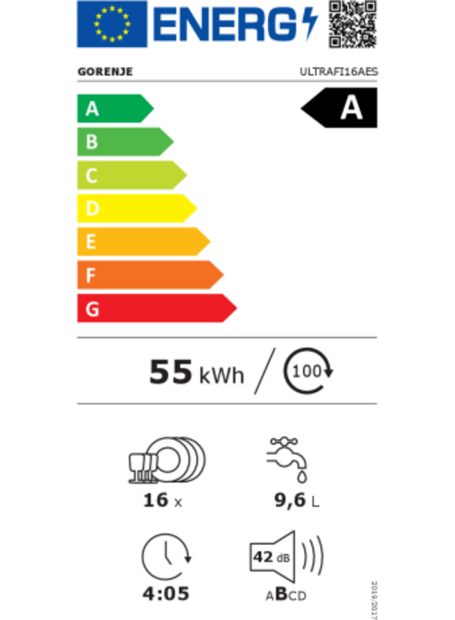 Gorenje ULTRAFI16AES | Inbouw vaatwasser | Label A