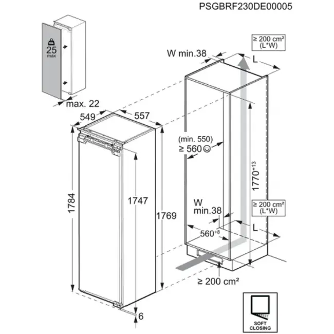 AEG TK6DS18XDC | Inbouw koelkast | 178 cm