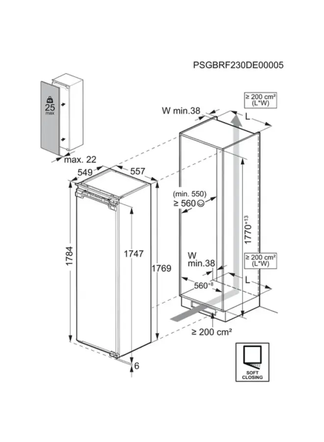 AEG TK6DS18XDC | Inbouw koelkast | 178 cm
