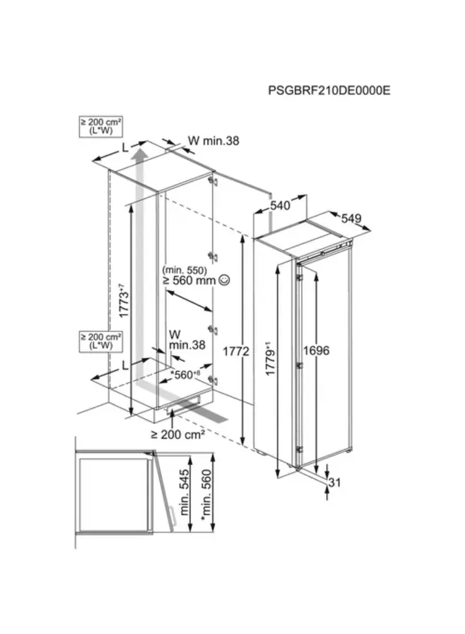 AEG NSK6F181DS | Inbouw koelkast | 178 cm | CustomFlex