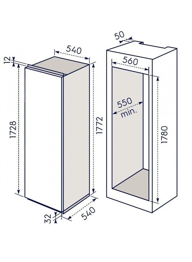 Electrolux KRD6DE18S4 | Inbouw koelkast | 178 cm | Sleepdeur