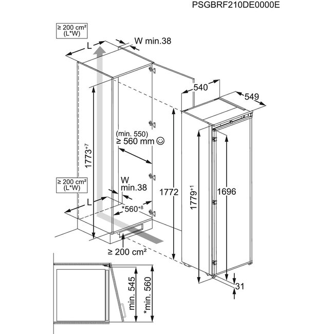 AEG NSF6D181ES | Inbouw koelkast | 178 cm