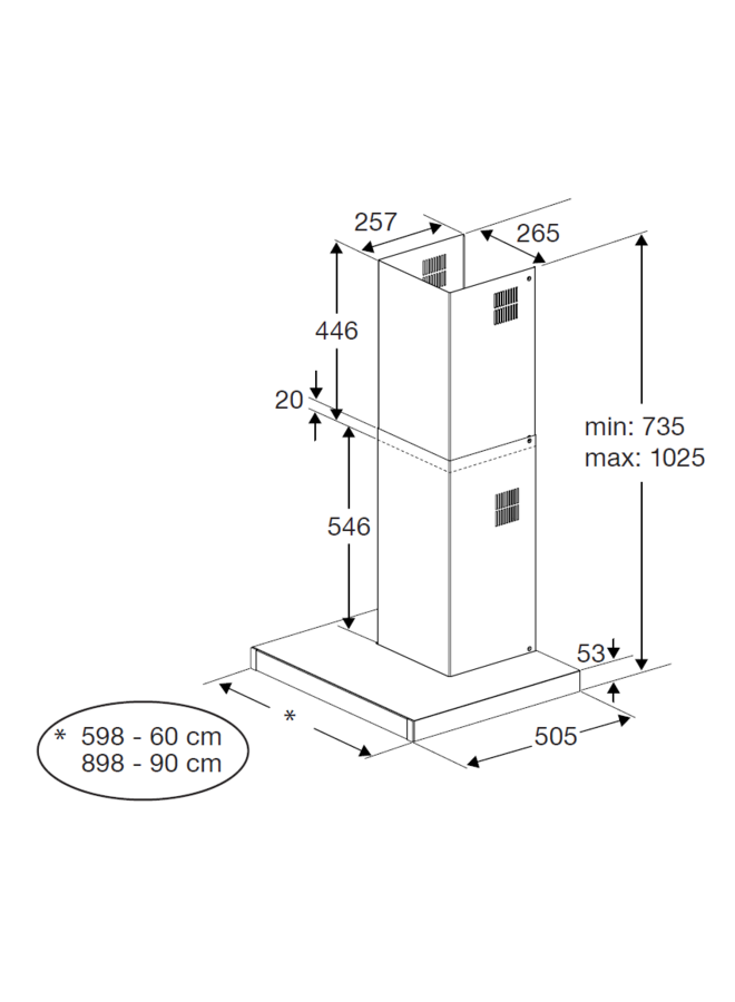 Beko BHCB66641BBHS | Afzuigkap Schuin | Luchtreinigingsfunctie | 60 cm
