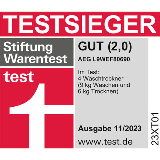 AEG L9WEF80690 | Wasdroogcombinatie | 9 kg | 9000 serie