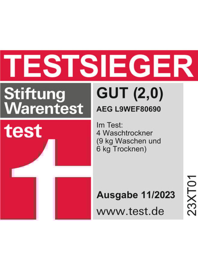 AEG L9WEF80690 | Wasdroogcombinatie | 9 kg | 9000 serie