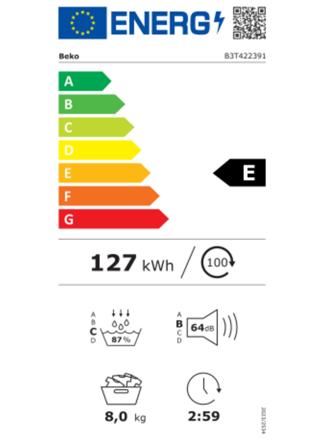 Beko B3T422391 | Warmtepompdroger | 8 kg