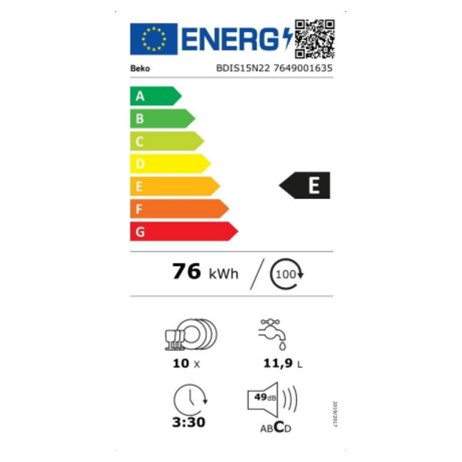 Beko  BDIS15N22  | Inbouw vaatwasser  | 45 cm
