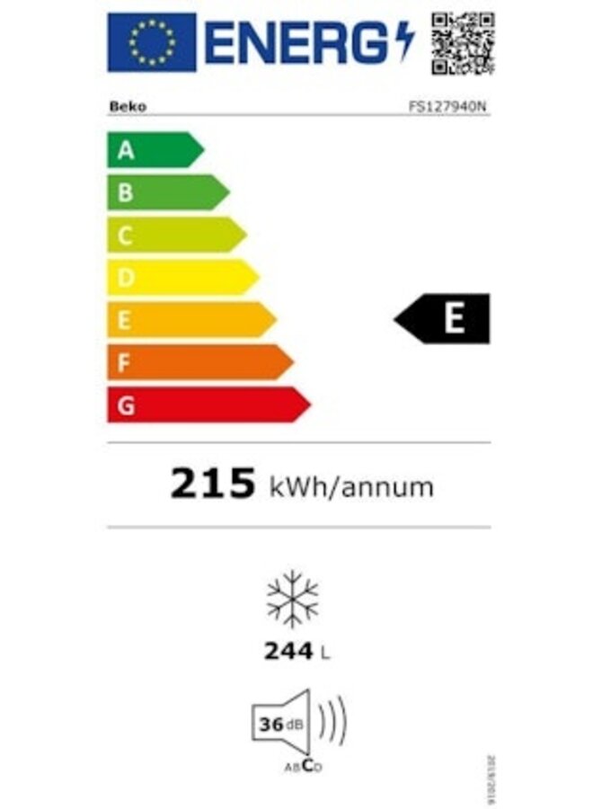 Beko FS127940N | Vrieskast | 244 L | FreezerQuard